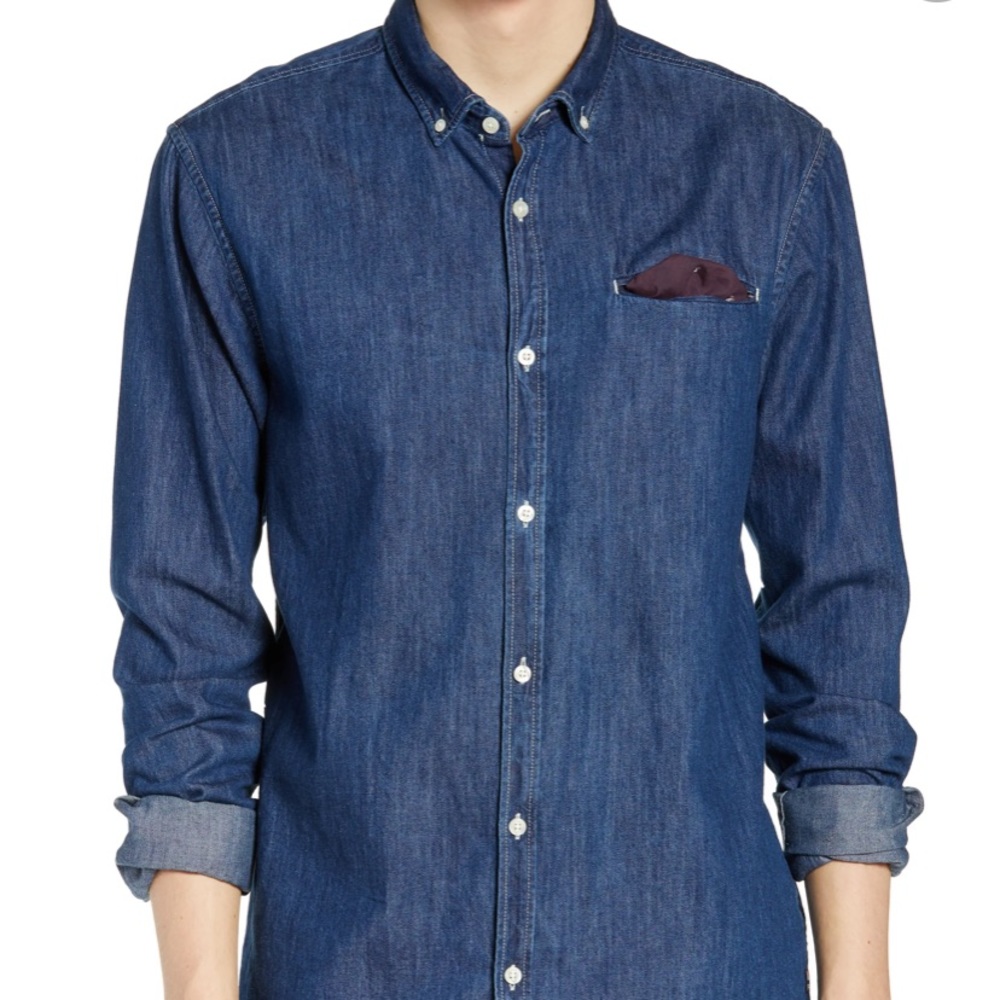 NWT Scotch & Soda Denim Pocket Shirt size S